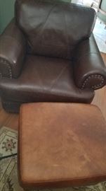 Roll Arm side chair and ottoman
