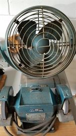 fan and grinding wheel
