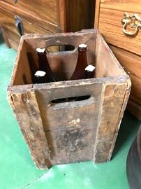 Vintage Bottles and Crate