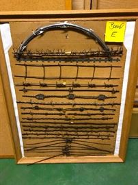 Antique Barbed Wire Display Board