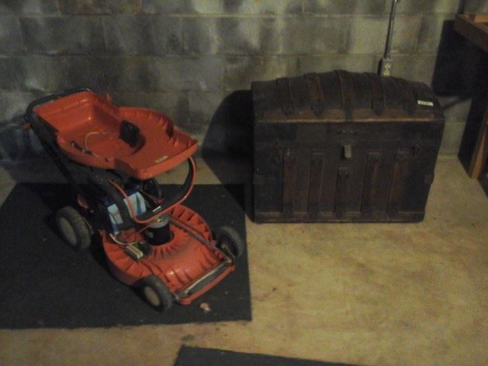 Electric mower AS IS, Antique trunk