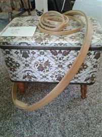 Sewing foot stool, embroidery hoops https://ctbids.com/#!/description/share/65290