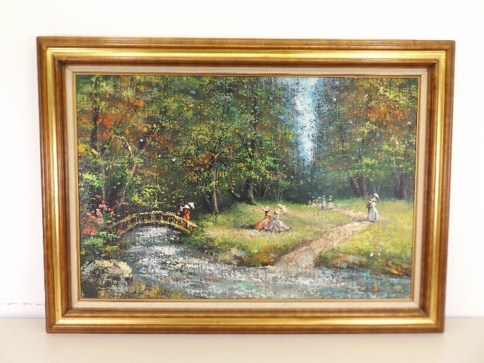 Framed Acrylic on Canvas Signed by Listed Artist Vittorio Tommasini
