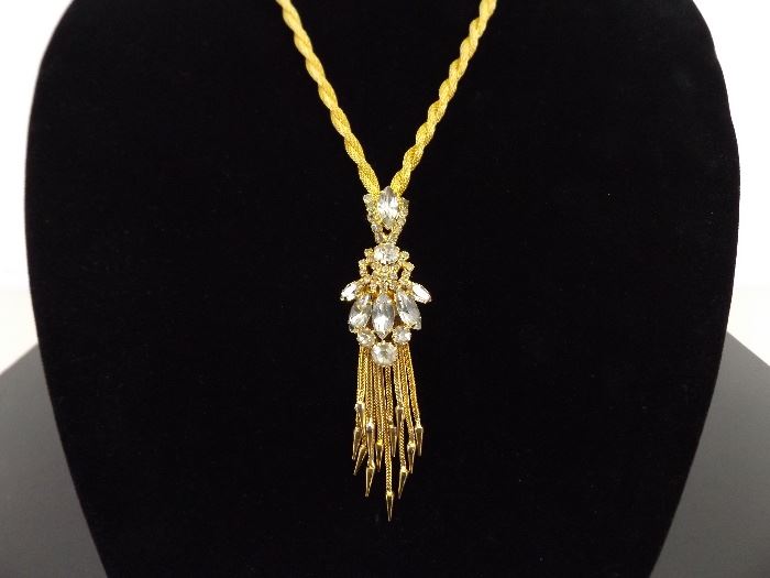 Vintage Gold Rhinestone Necklace
