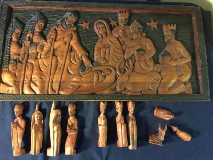 Rwanda Nativity Wood Plaque
