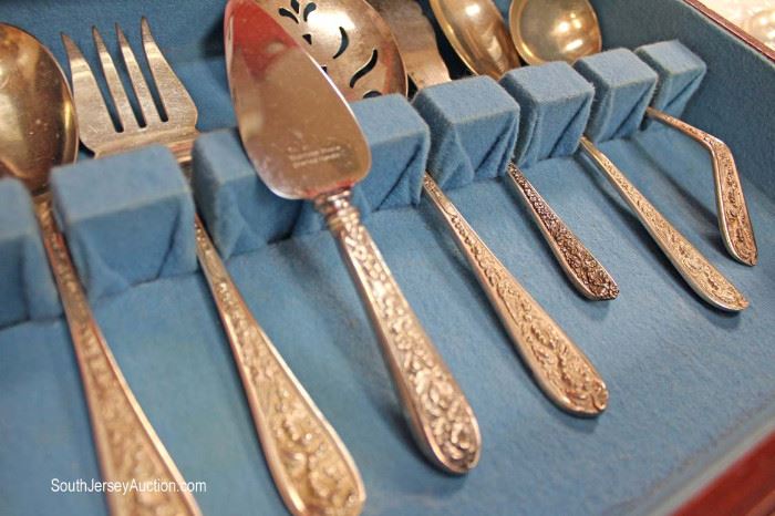 72 Piece Corsage Sterling Steiff Flatware Set in Mahogany Case Box
Located Showcases – Auction Estimate $1000-$2000