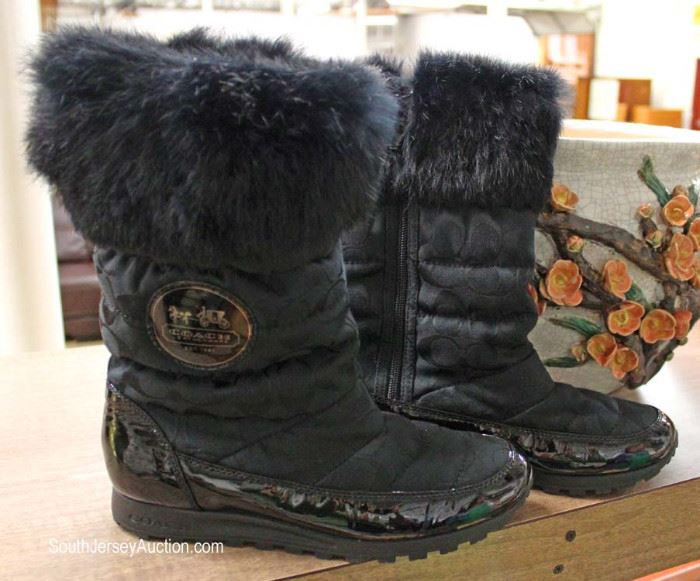 PAIR – Like New – COACH Winter Boots in the Black with Fur Tops
Located in Glassware – Auction Estimate $100-$200
