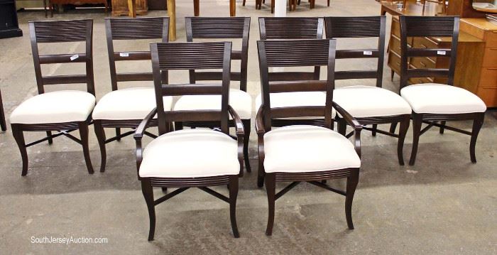 Contemporary 9 Piece Dining Room Set
Table with 2 Skirted Leaves and 8 Chairs in the Espresso Mahogany Finish
by "Lexington" made in the USA
Located Inside – Auction Estimate $300-$600