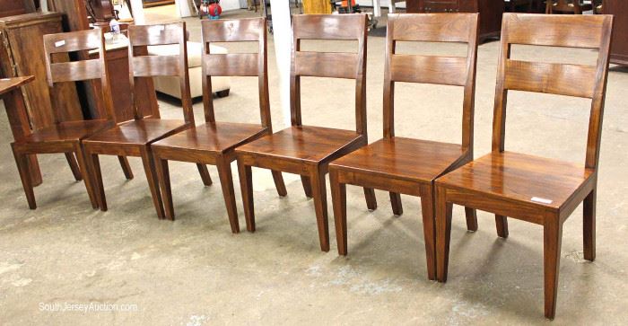 Contemporary 7 Piece Country Farm Style Dining Room Set with 6 Solid Mahogany Chairs by "Crate & Barrel"
Located Inside – Auction $400-$800