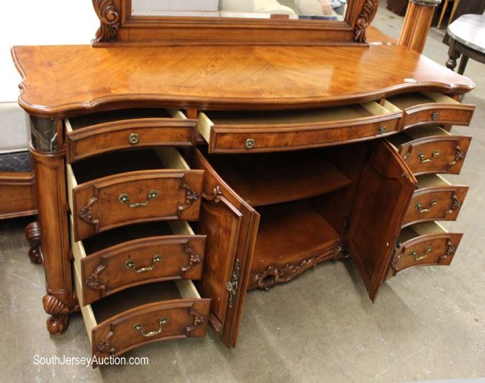 Highly Carved and Ornate Contemporary Traditional Antique Style 3 Piece Queen Bed Bedroom Set with Marble Accents
Located Inside – Auction Estimate $400-$800