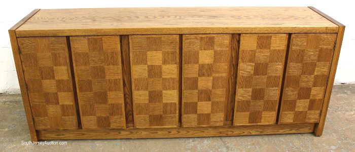 Mid Century Modern Oak and Walnut Parquetry Front Fitted Credenza by “Conant Ball Furniture Makers”
Located Inside – Auction Estimate $300-$600