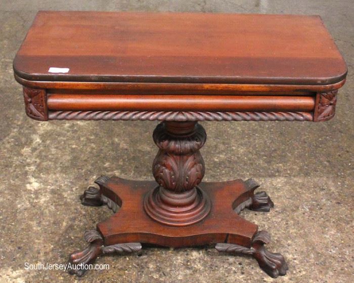ANTIQUE SOLID Mahogany Federal Game Table with Winged Paw Feet
Located Inside – Auction Estimate $100-$300
