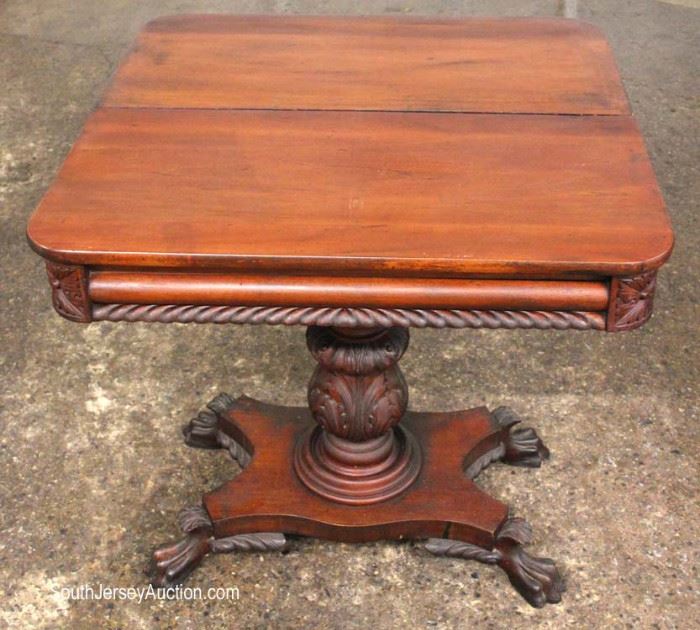 ANTIQUE SOLID Mahogany Federal Game Table with Winged Paw Feet
Located Inside – Auction Estimate $100-$300