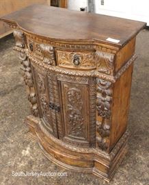ANTIQUE Highly Carved and Ornate 2 Drawer 2 Door Side Cabinet
Located Inside – Auction Estimate $200-$400
