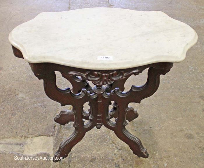 ANTIQUE Victorian Turtle Top Marble Top Table
Located Inside – Auction Estimate $100-$300