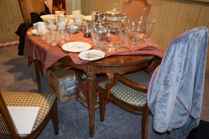 Dining Room Table and Diningware
