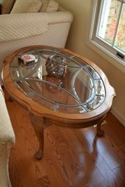 Wood and Glass Coffee Table