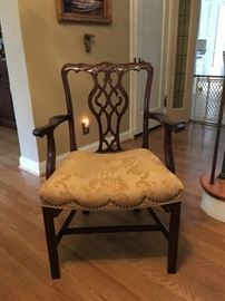 One of two matching Baker dining room arm chairs from Historic Charleston Collection.  8 chairs total plus Baker Regency dining room table.  