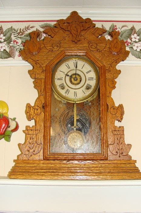 Oak kitchen clock