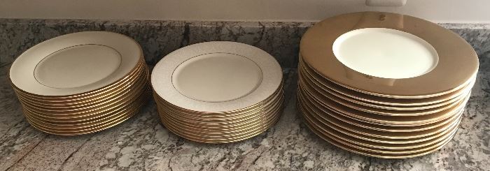 Lenox Eternal, Courtyard Gold and Pottery Barn chargers