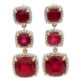 Ruby & Diamond Earrings