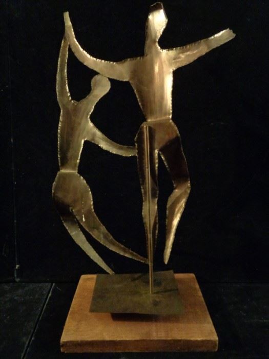 Mid century brutalist brass sculpture