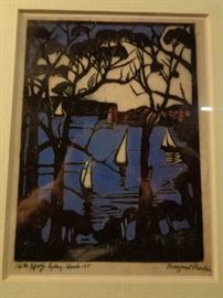 Margaret Preston print, "Sidney Heads"