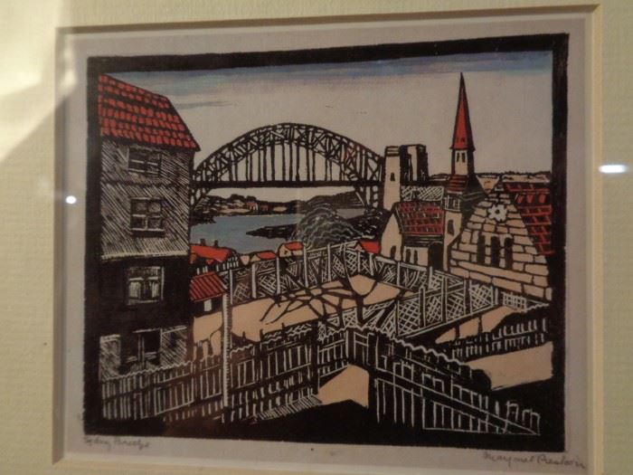 Margaret Preston print, "Sydney Bridge"