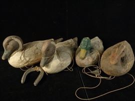 Vintage paper mache duck decoys