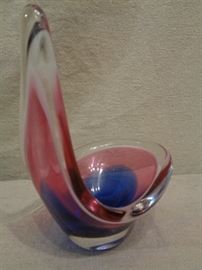 Flygsfos Coquille art glass bowl by Paul Kedelv