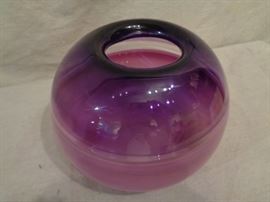 Bill Burstiner signed studio art glass vase