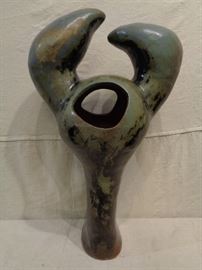 Large abstract artist signed  studio art pottery vase