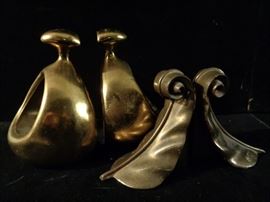 Vintage cast metal bookends