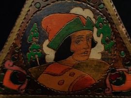 Imperial Russian Kustar folk art wood desk box