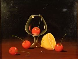 Maria Lak signed still life oil on board
