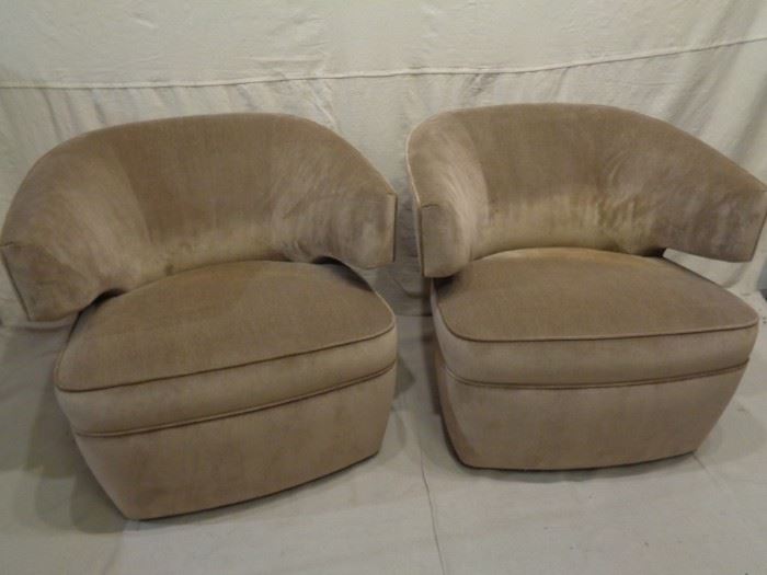 Pair Donghia  "Lana" swivel club chairs