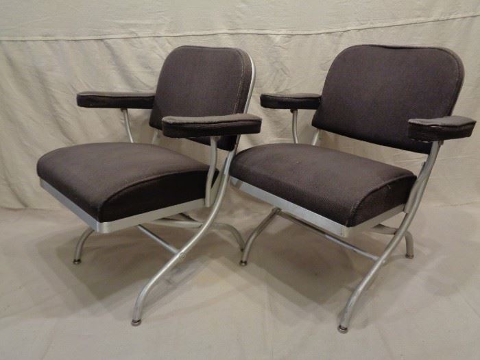 Pair Warren McArthur folding lounge chairs