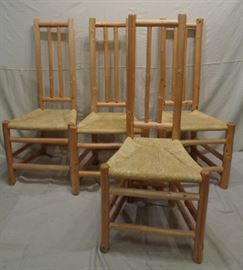 Rustic Douglas fir log dining chairs by Chicken & Egg Furniture