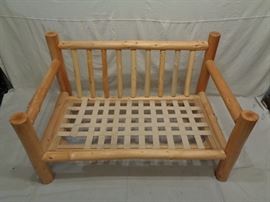 Rustic Douglas fir log sofa loveseat by Chicken & Egg Furniture