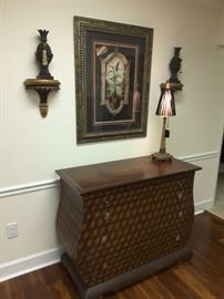 Bombay chest with dragonfly accents.