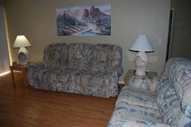 LAZBOY RECLINING SOFA AND DOUBLE RECLINING LOVESEAT