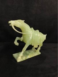 Carved Celadon Jade Horse
