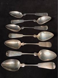 Coin Silver Stuffing Spoons Signed