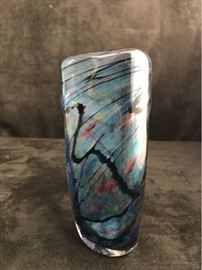 Signed M. LaBarbera Art Glass Vase
