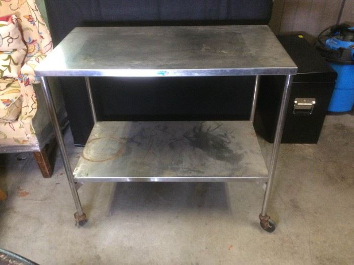 Stainless Rolling Work Cart