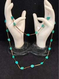 Turquoise  Gold Necklace