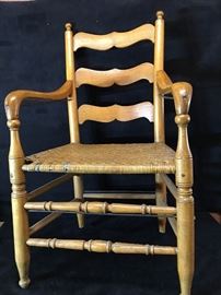 Vintage Maple Cane Arm Chair