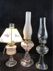 Trio of EAPG Oil Lamps