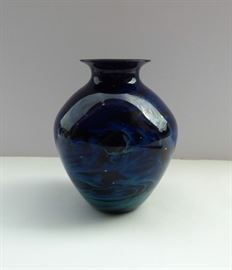 josh simpson signed art vase