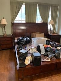 King bedroom suit. Lots of Harley items!